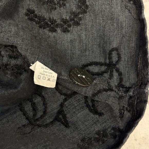 Vintage CMC Tapestry Black Floral Embroidered Coat Jacket Small Artsy C067 -14 - Picture 8 of 16